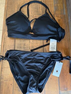 Shade & Shore Black Triangle Tie-Side Bikini